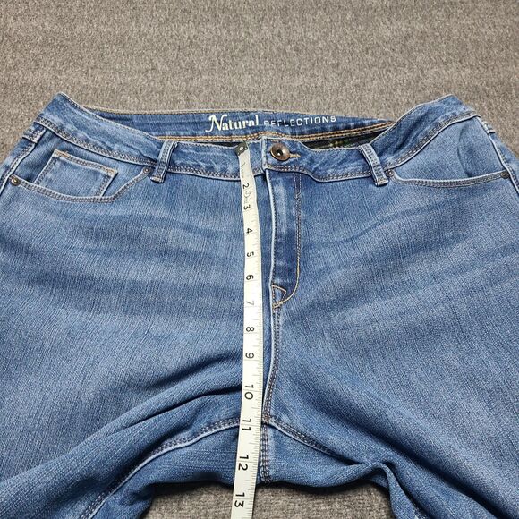 Natural Reflections Jeans Womens 16 Blue Comfort Stretch Flannel Lined Straight - Picture 4 of 11